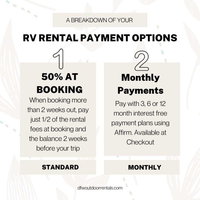 RV Rental Payment Options